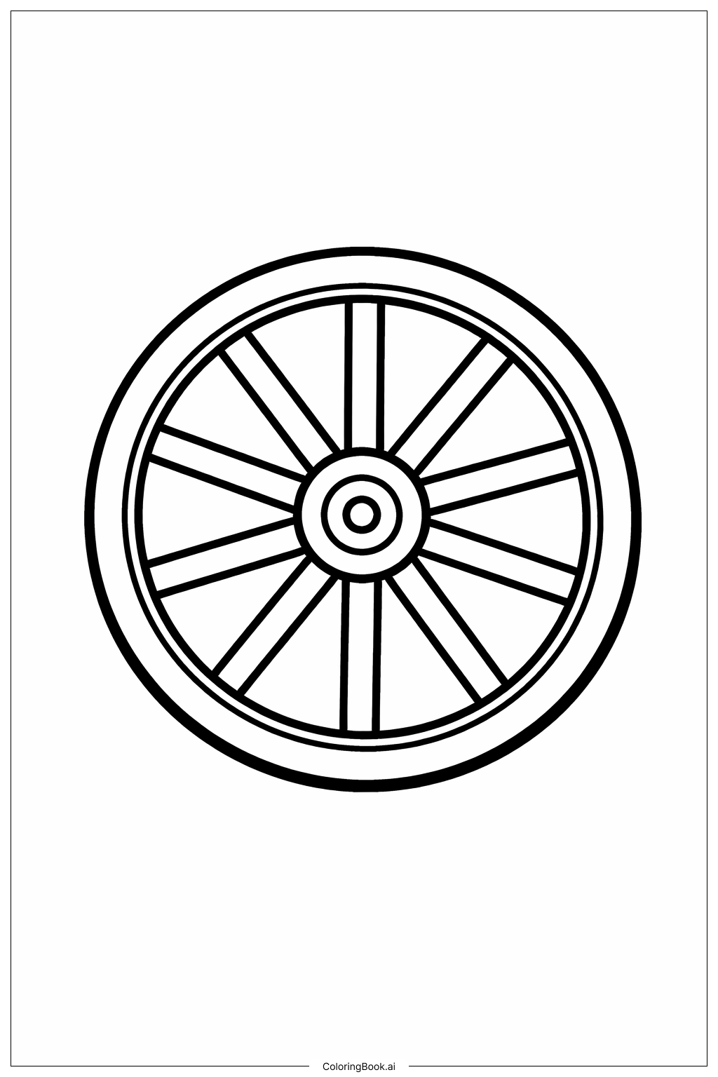  Western Wagon Wheel Coloring Page 