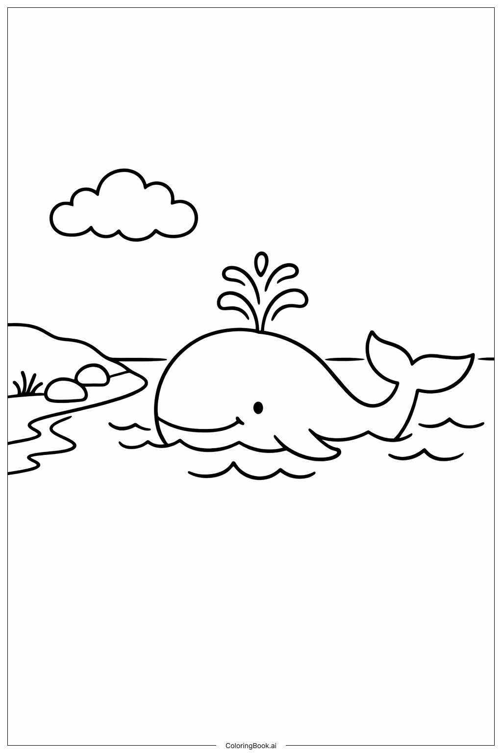  해안 근처 고래 나를 동물원에 데려가 줘 색칠공부 페이지 