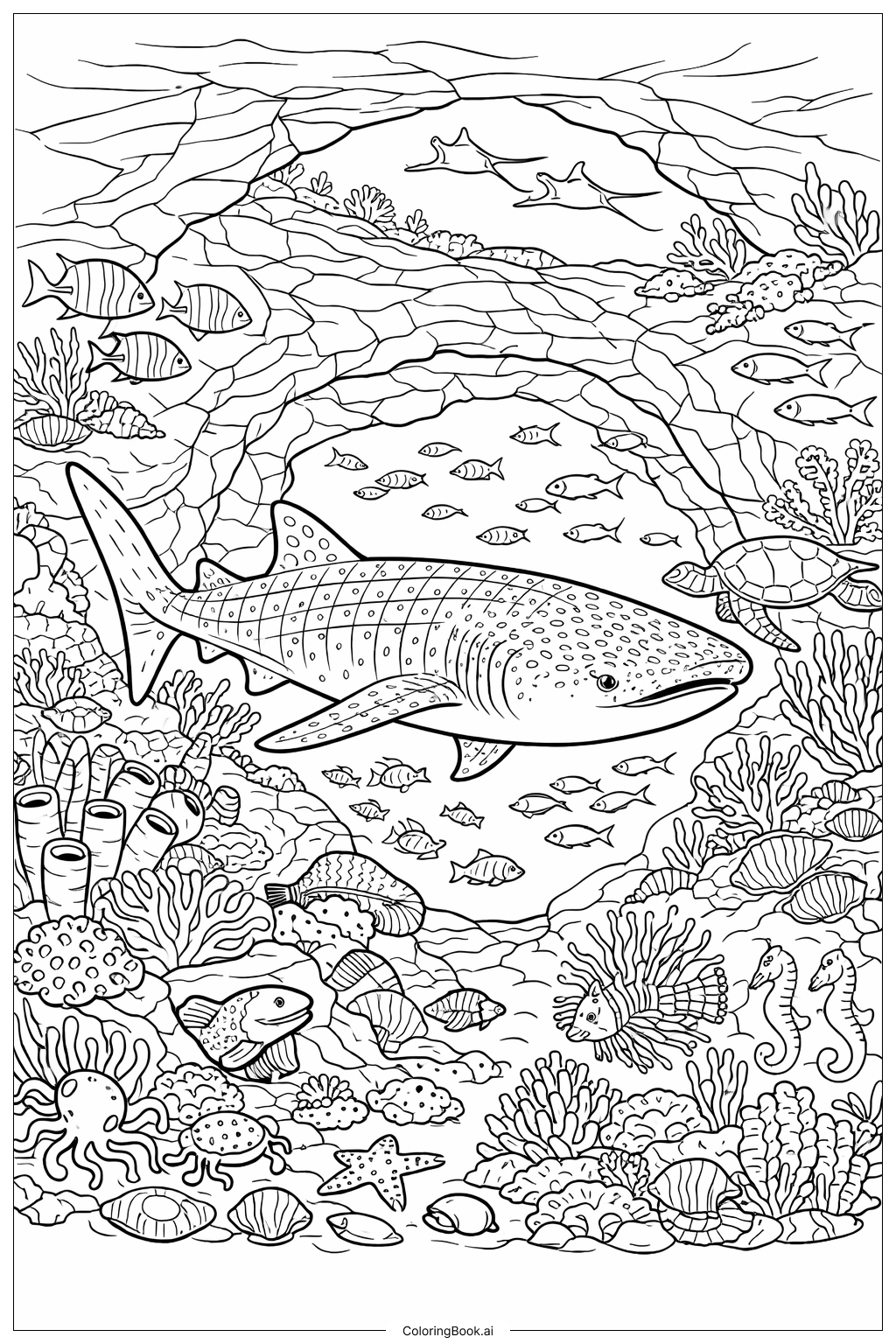  Whale Shark填色页 