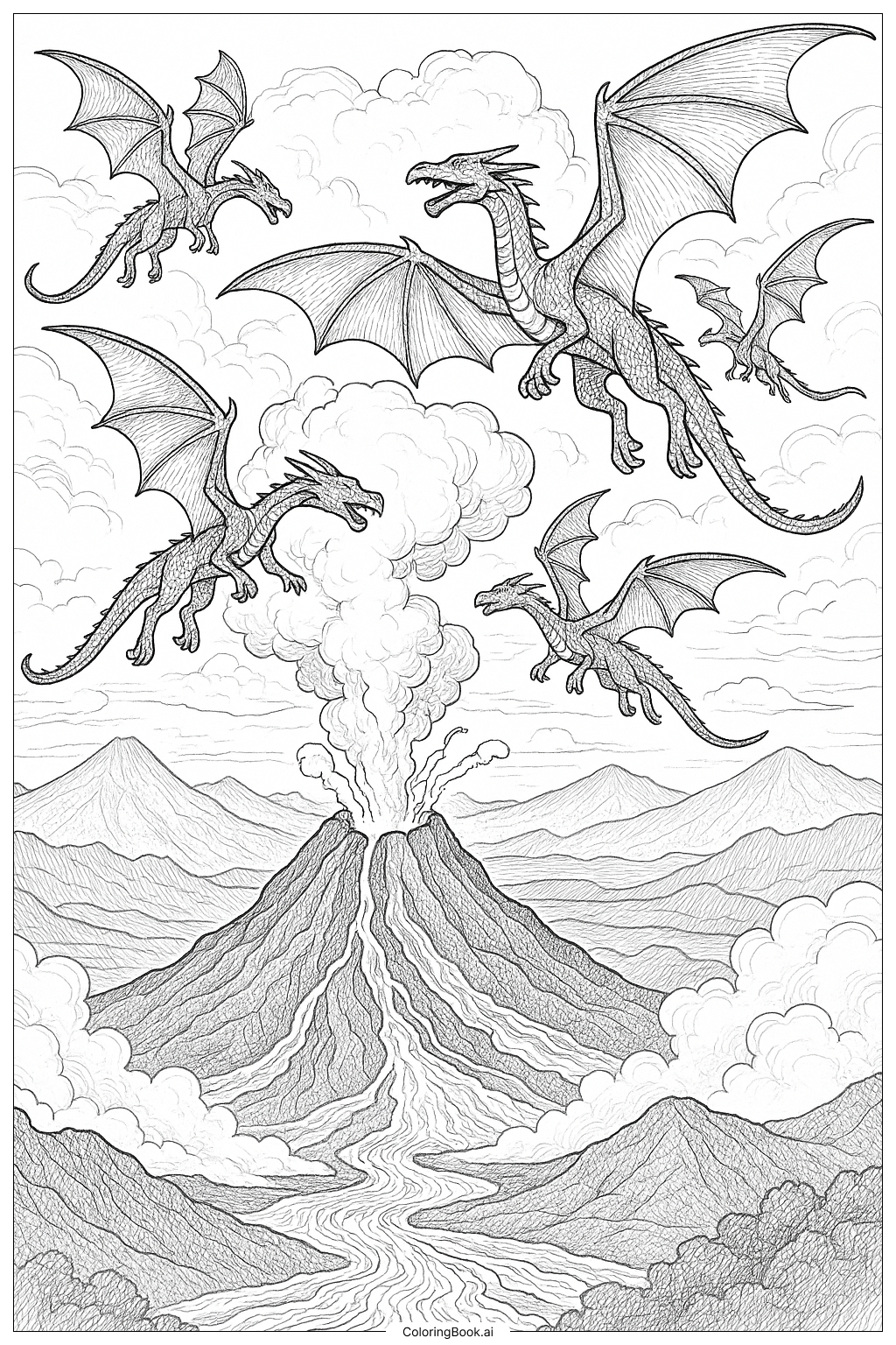 Wings Of Fire Battle Over Volcano Ridge Coloring Page