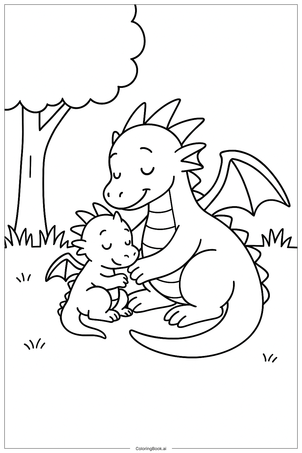  Wings Of Fire Dragon And Baby Together Coloring Page 