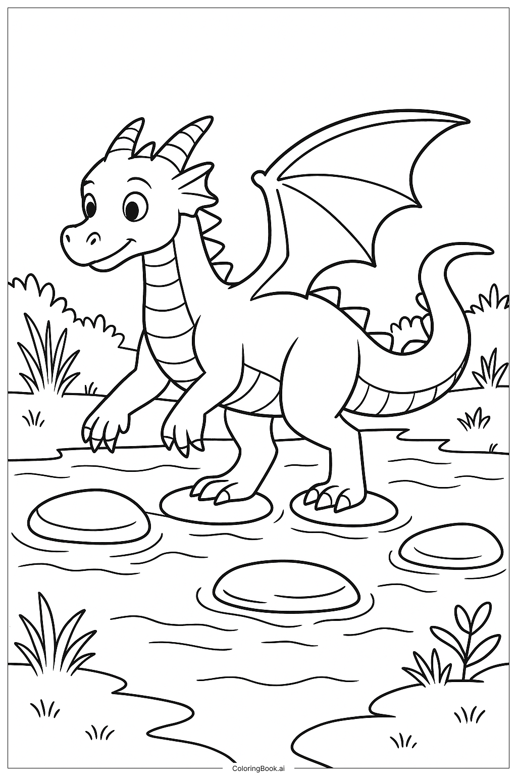 Wings Of Fire Dragon Crossing River Coloring Page