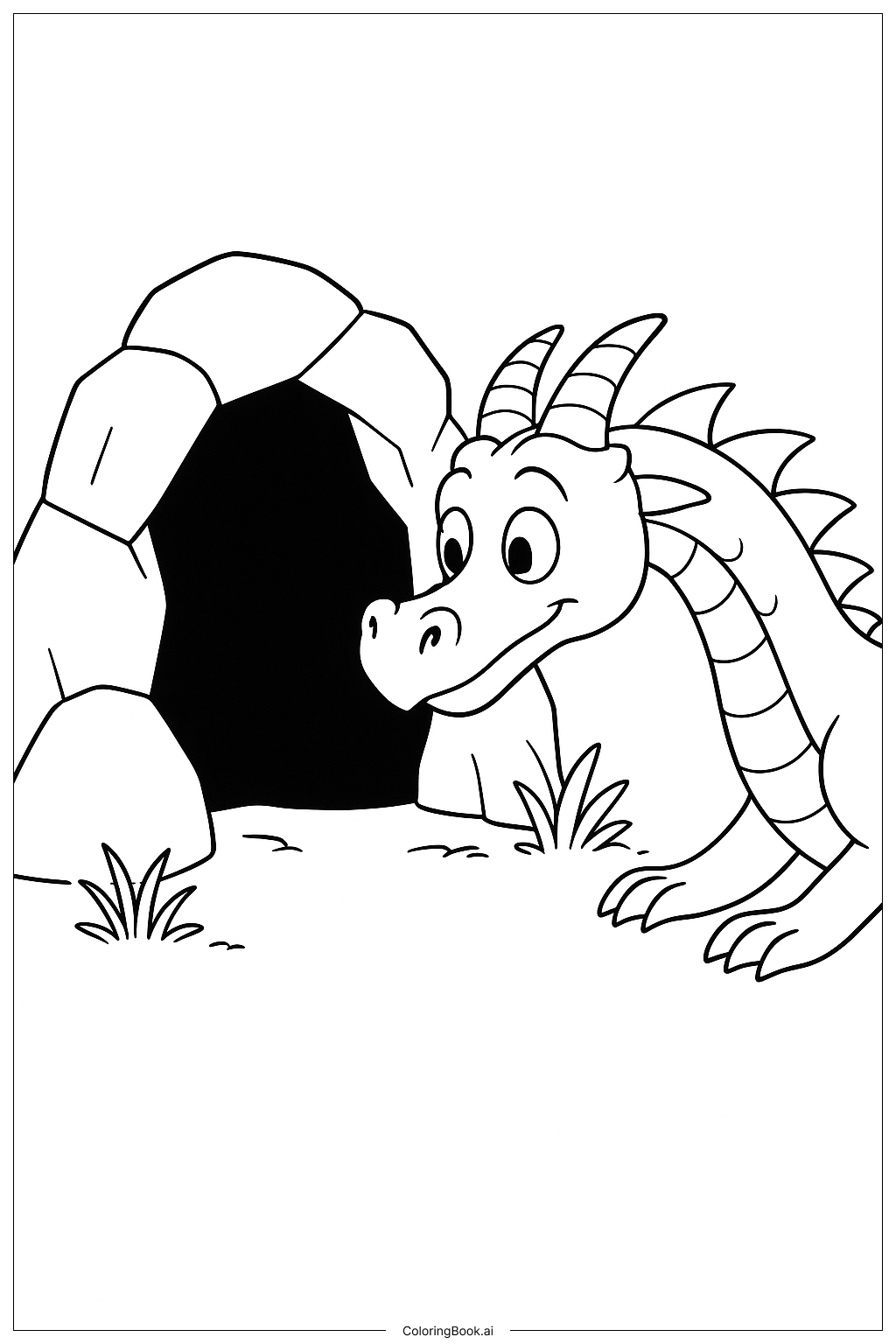  Wings Of Fire Dragon Exploring Cave Entrance Coloring Page 