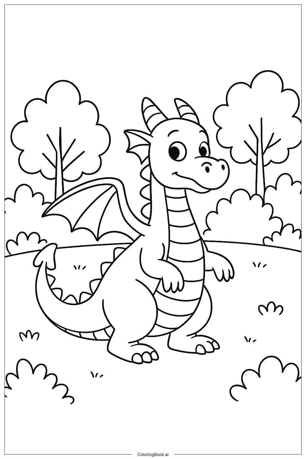  Wings Of Fire Dragon In Forest Clearing Coloring Page 