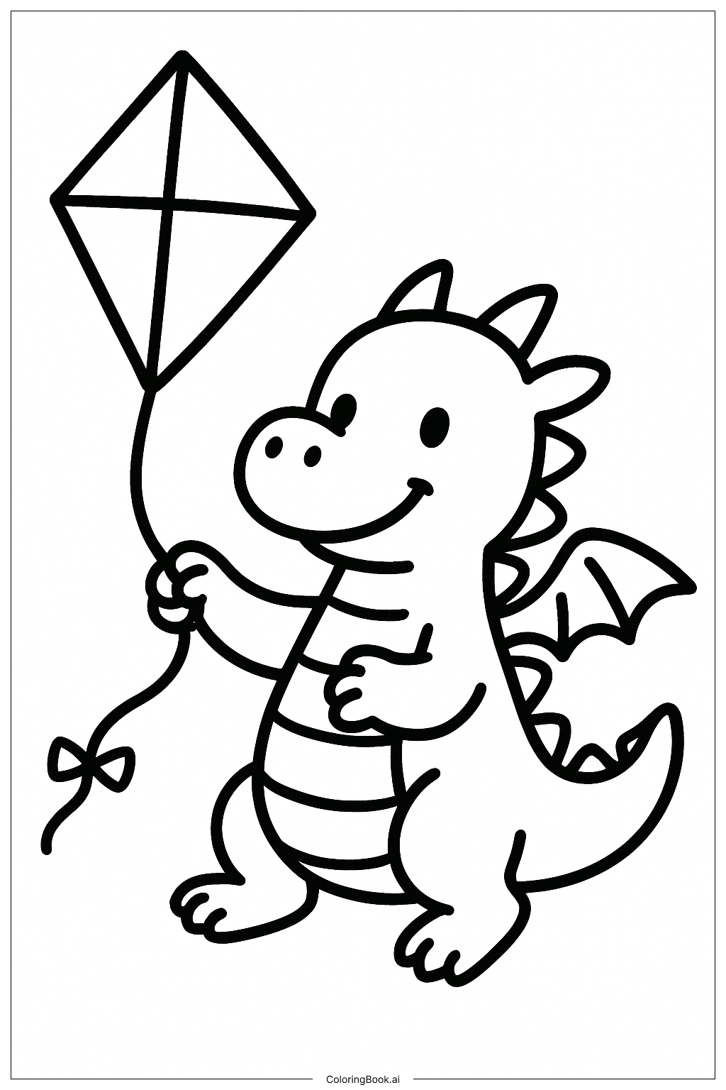 Page de coloriage Dragon Wings Of Fire avec Cerf-Volant