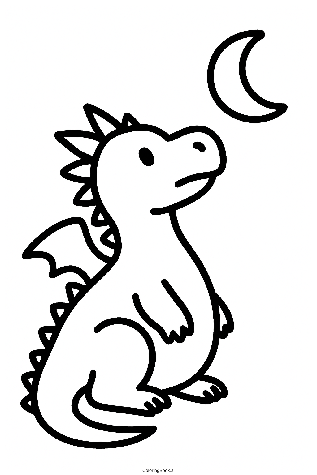 Page de coloriage Dragon Wings Of Fire avec la Lune