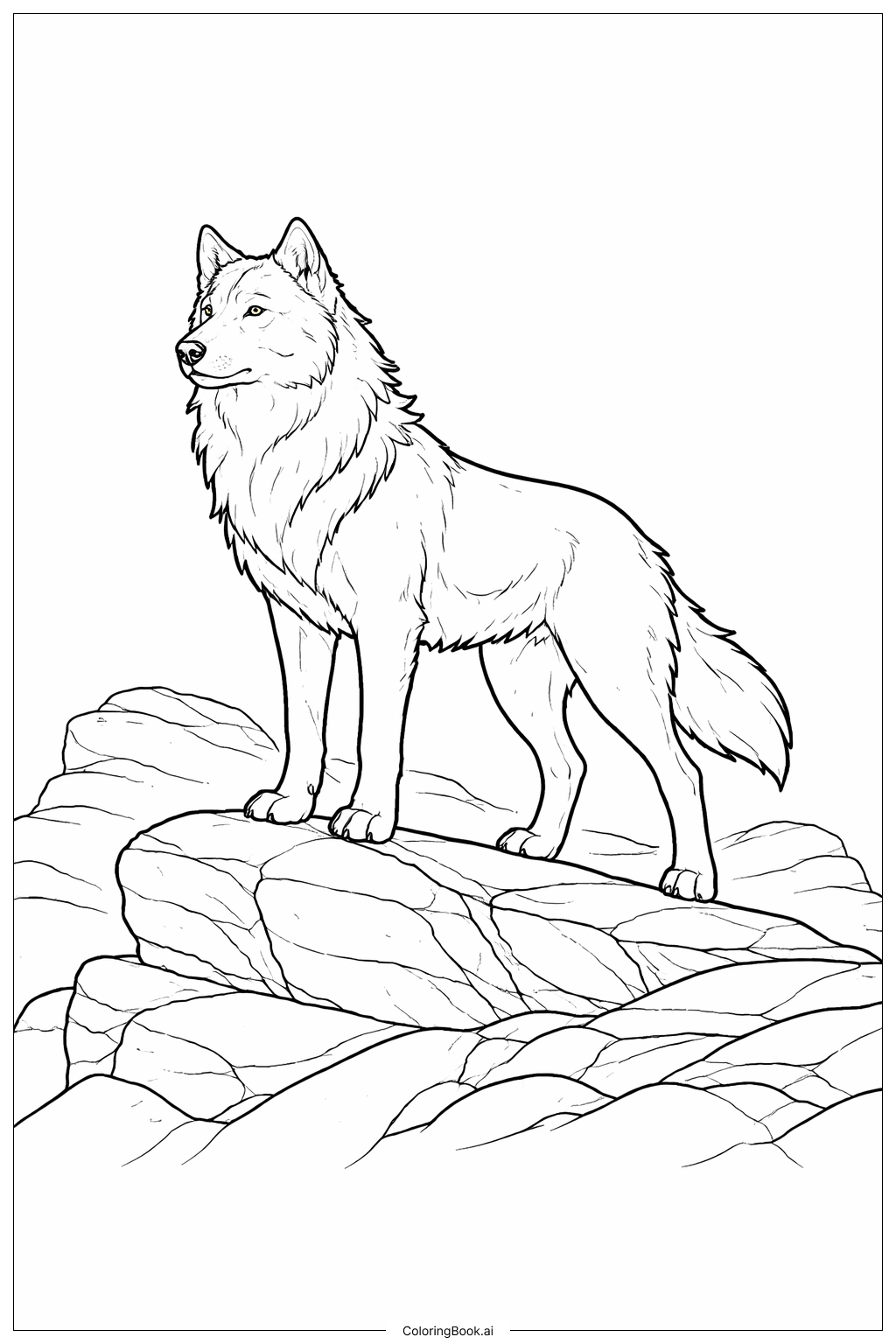  Wolves On Rocky Ridge Coloring Page 