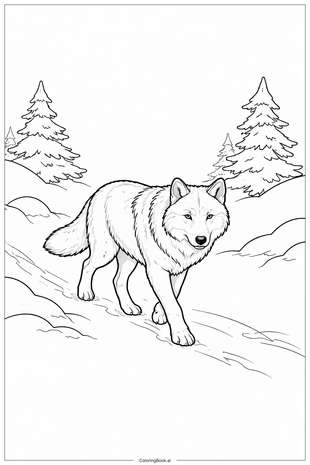  Trang tô màu Sói Trên Đường Tuyết 