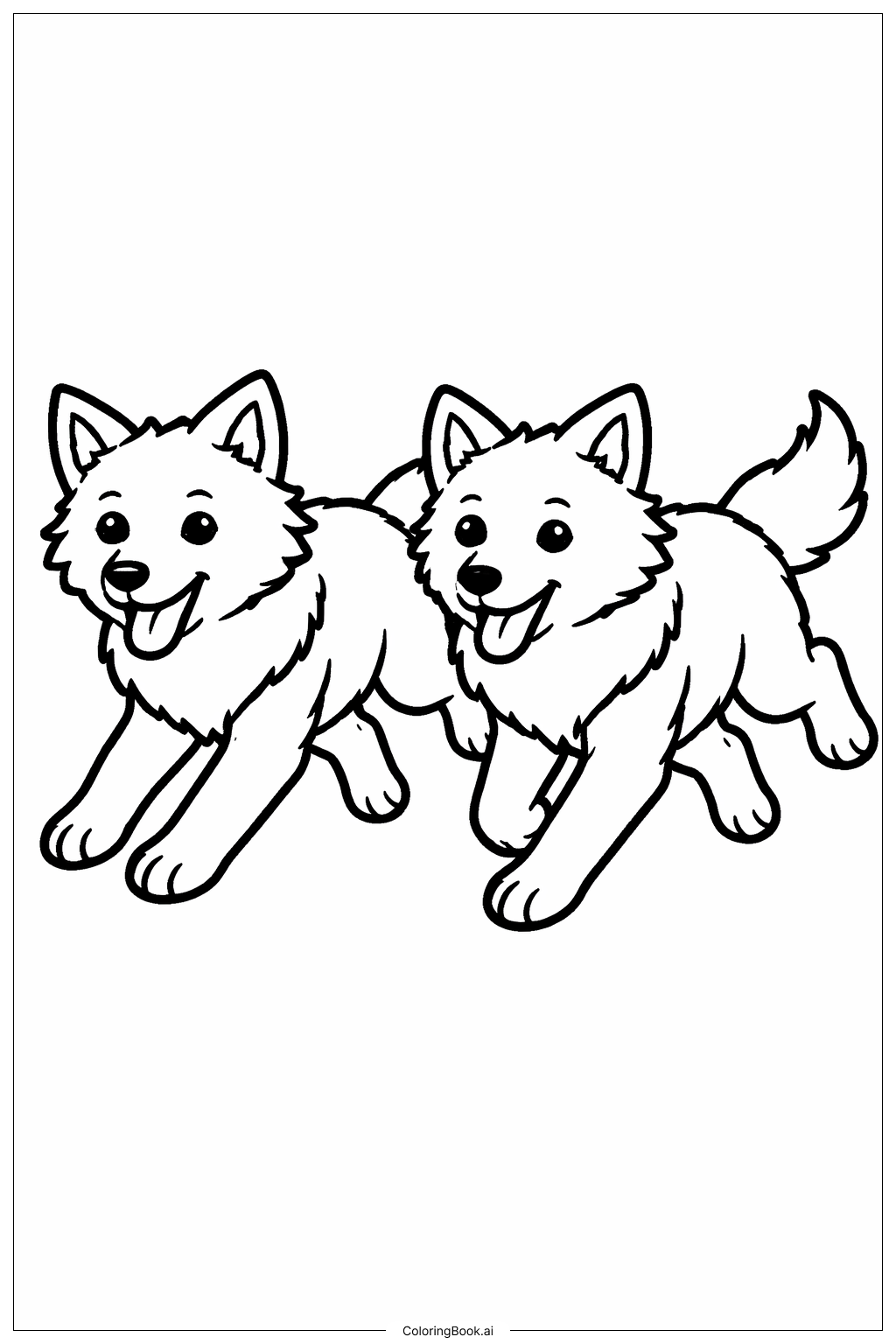  함께 달리는 늑대들 색칠공부 페이지 