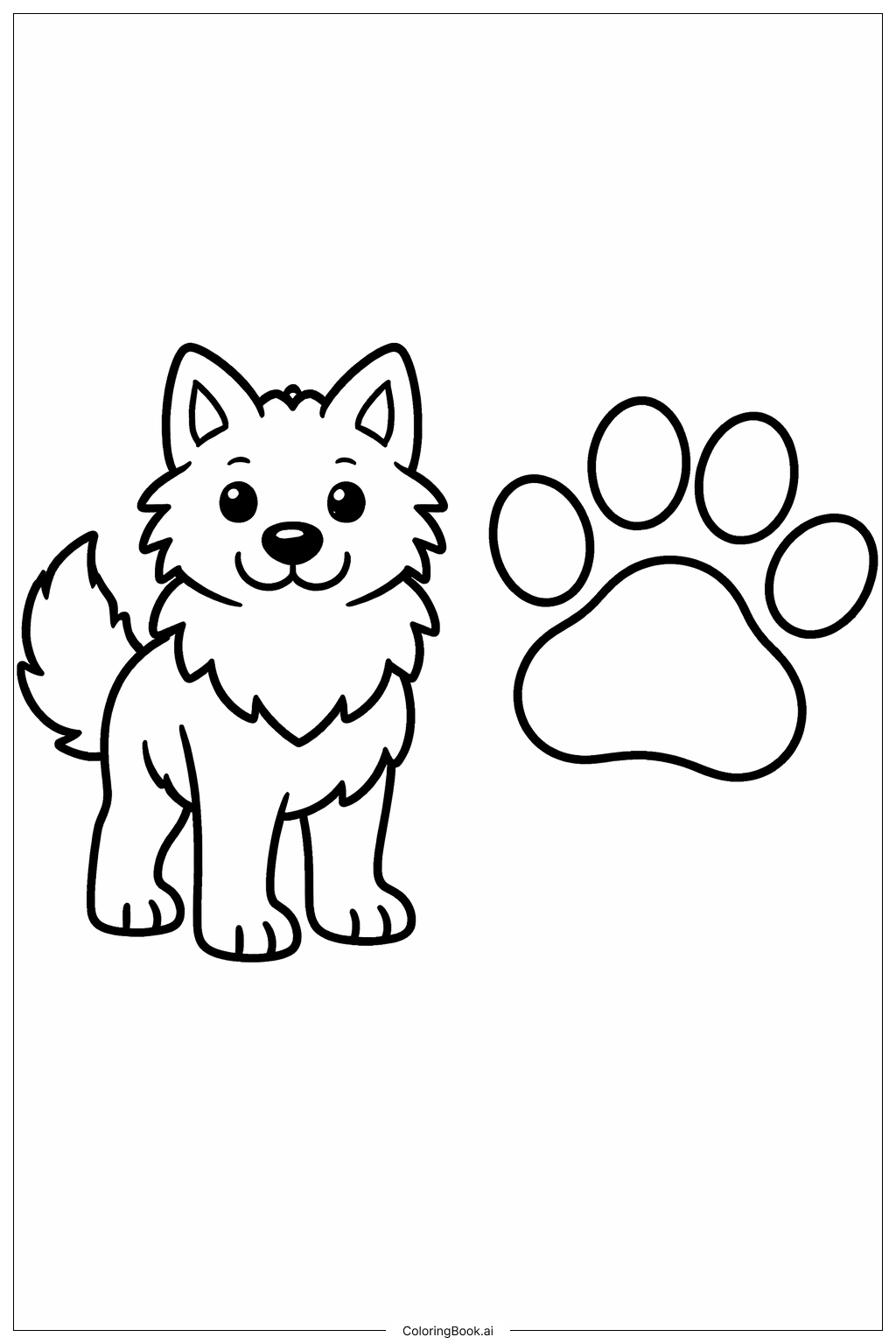  큰 발바닥을 가진 늑대 색칠공부 페이지 