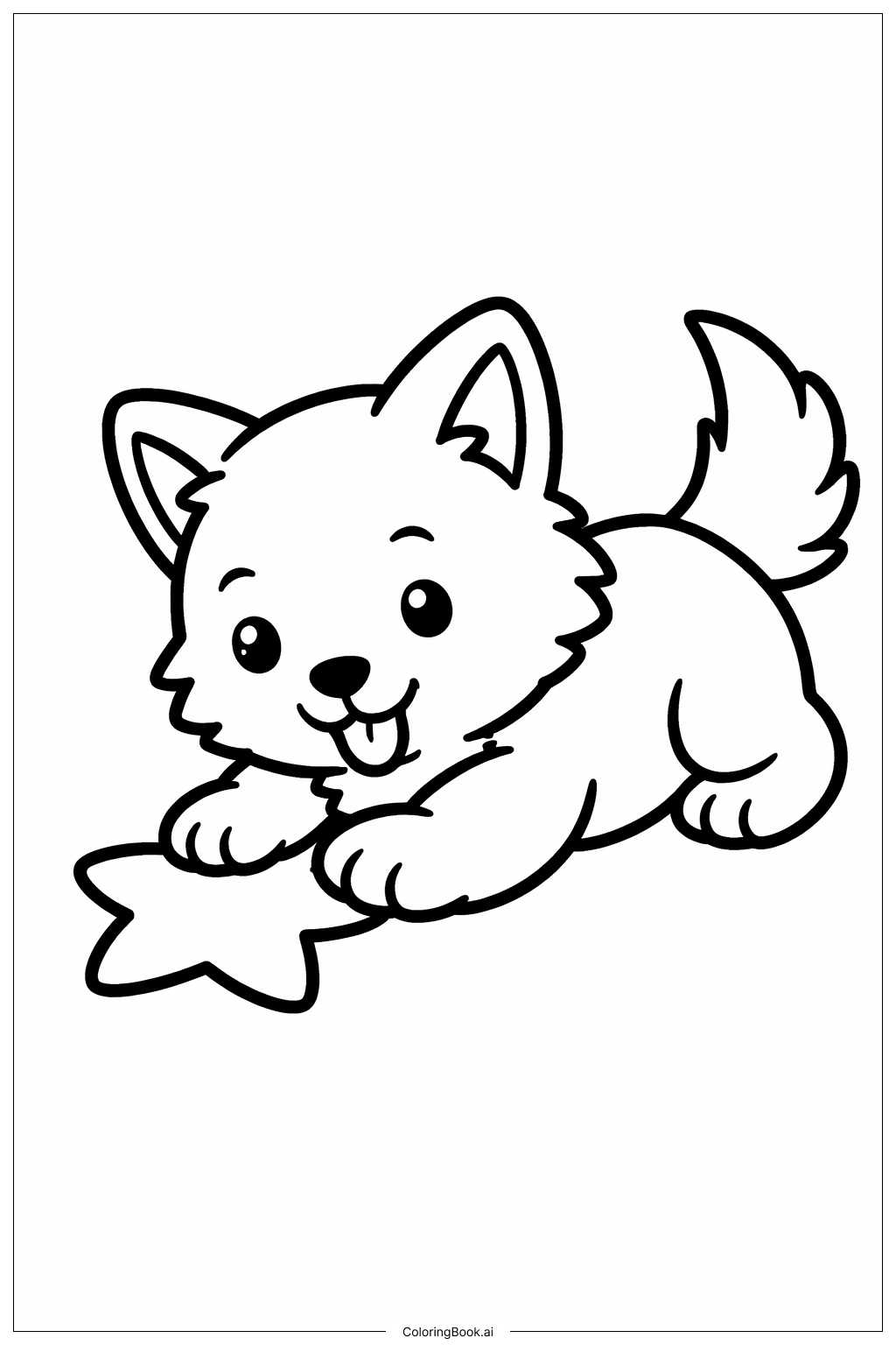  Wolves With Star Toy Coloring Page 