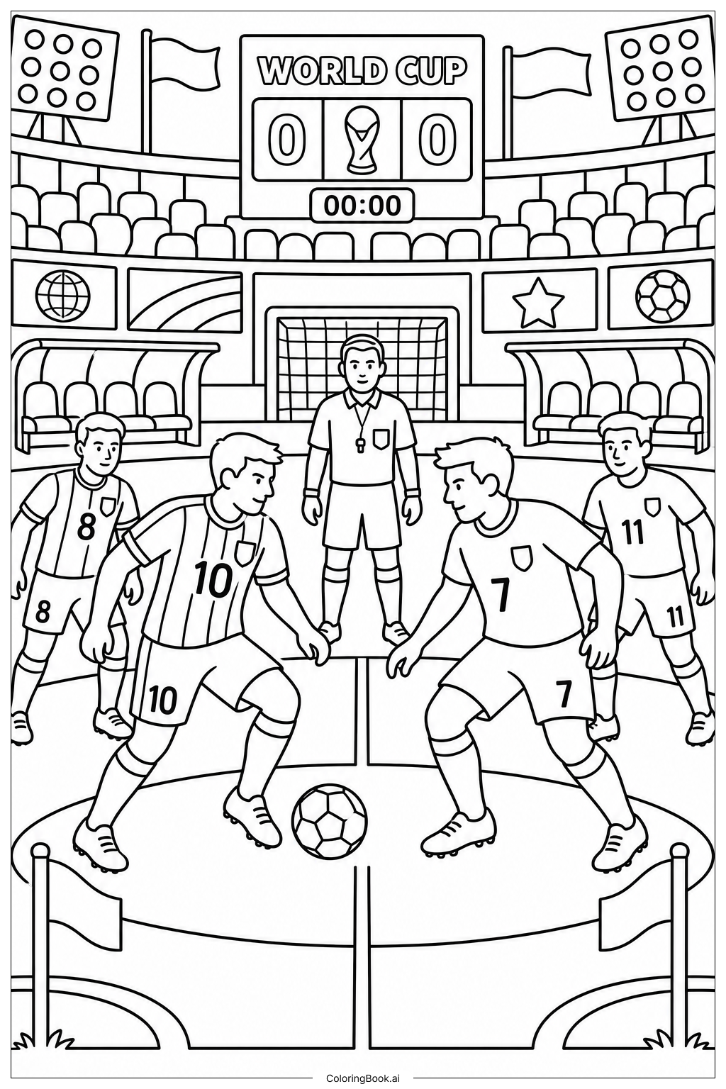 Página para colorir de Copa do Mundo