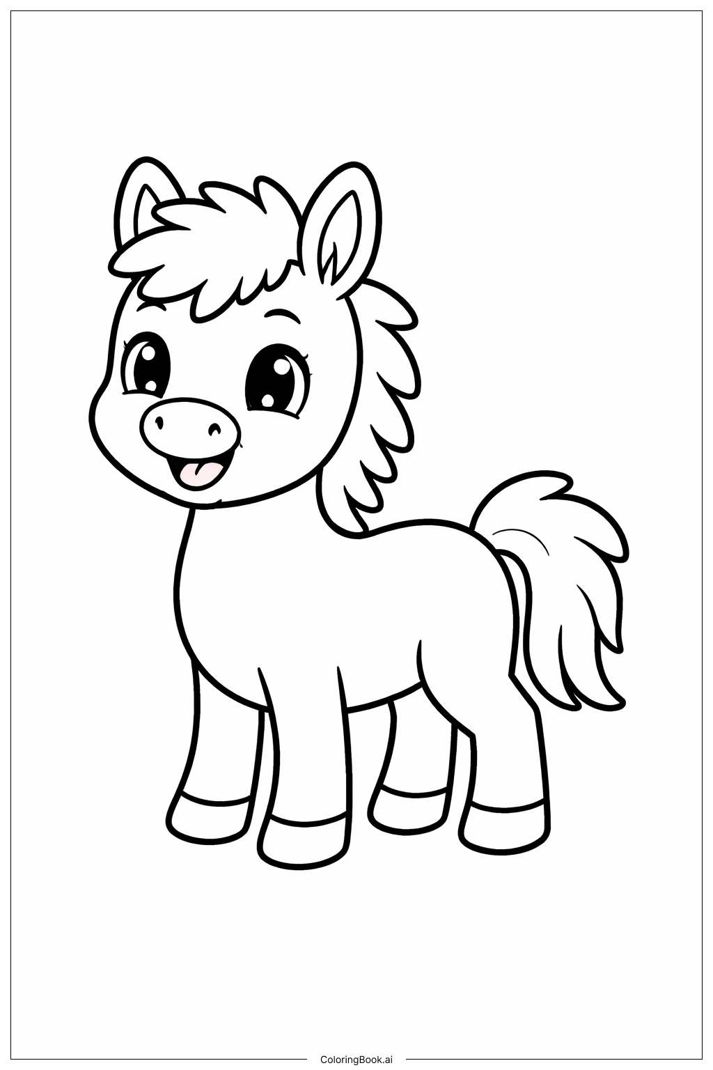  馬年開心小馬駒著色頁 