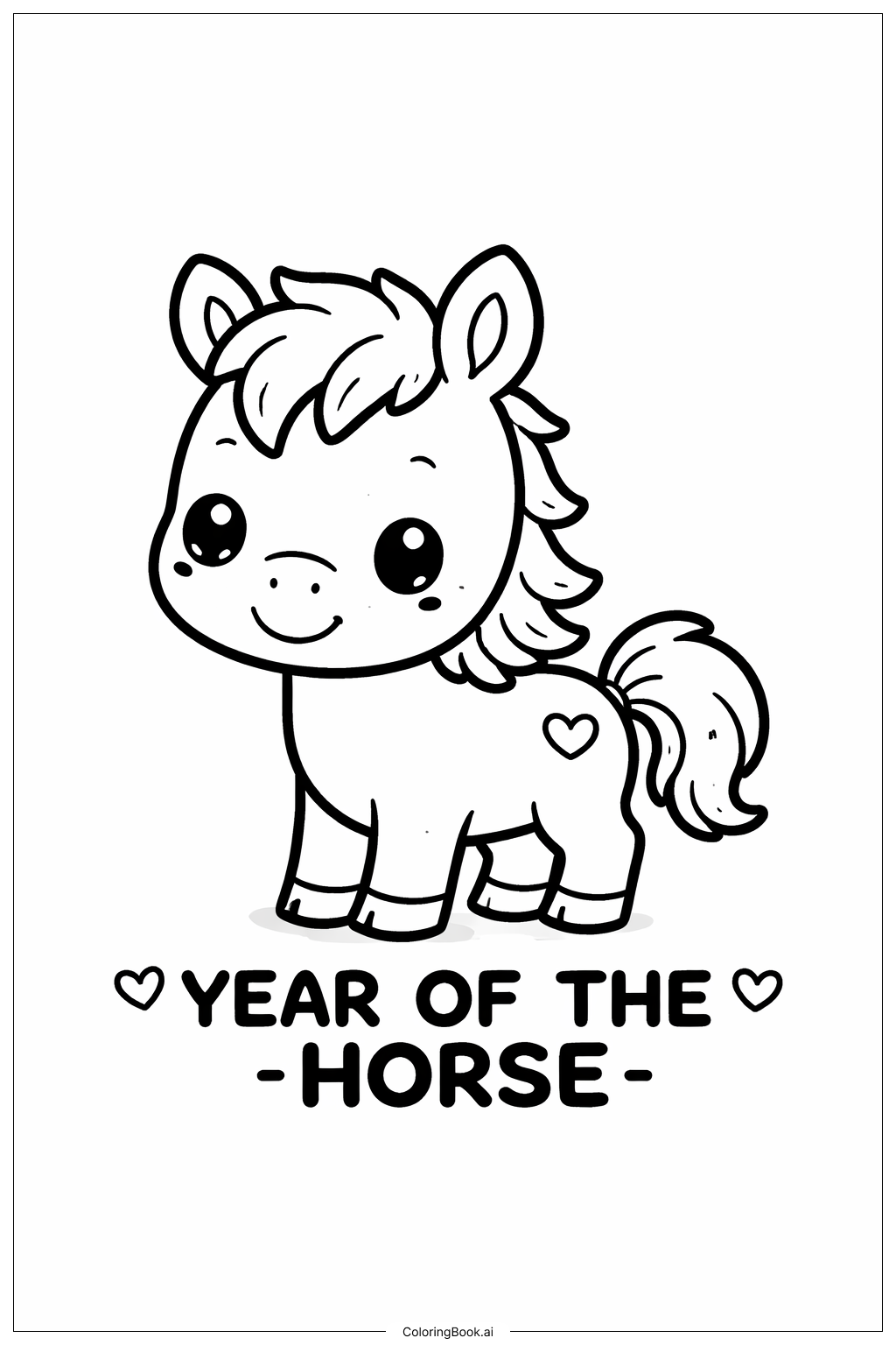  馬年小馬駒著色頁 
