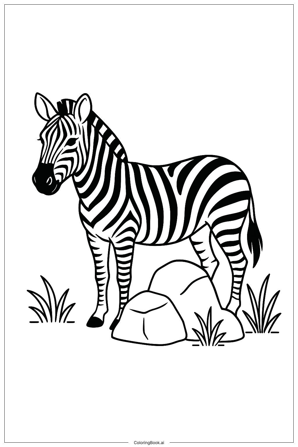  얼룩말과 바위 형성 색칠공부 페이지 