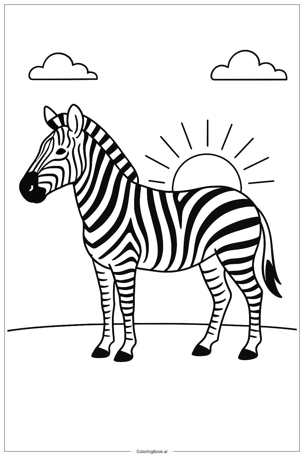  새벽의 얼룩말 색칠공부 페이지 