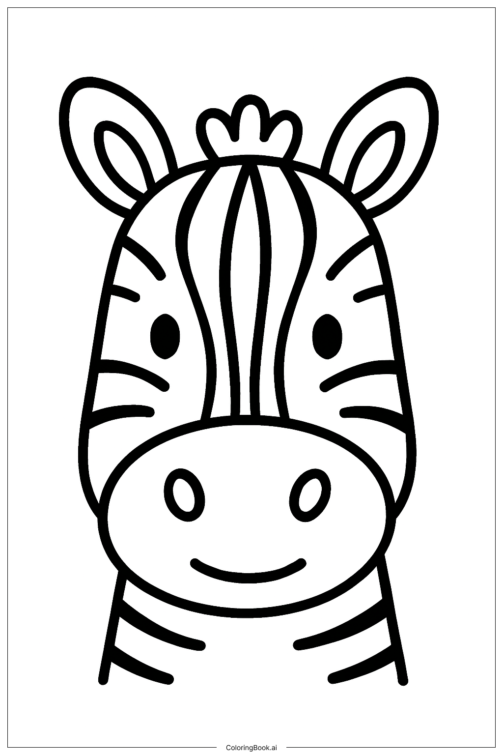  얼룩말 얼굴 클로즈업 색칠공부 페이지 