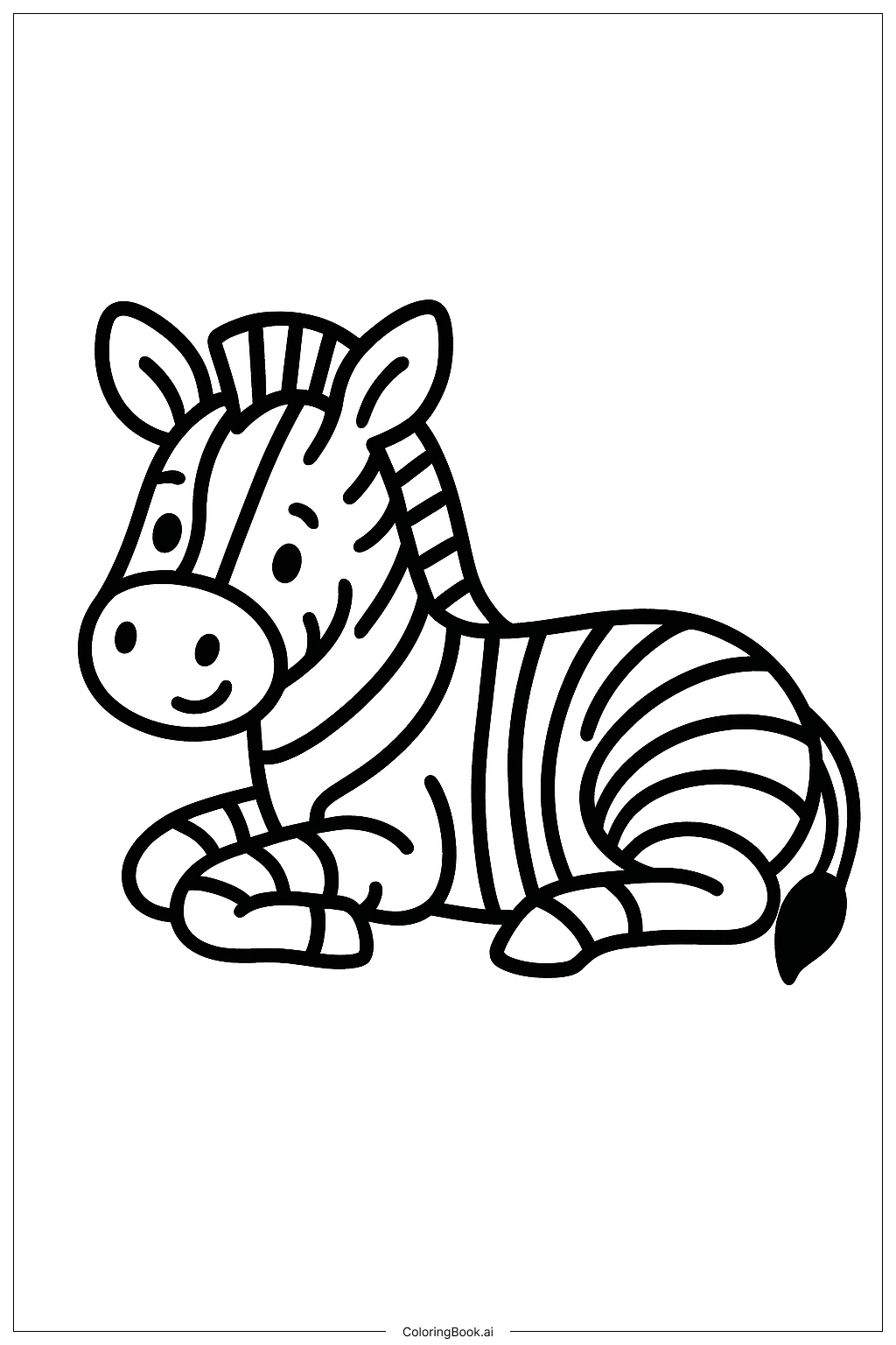 누워 있는 얼룩말 색칠공부 페이지 