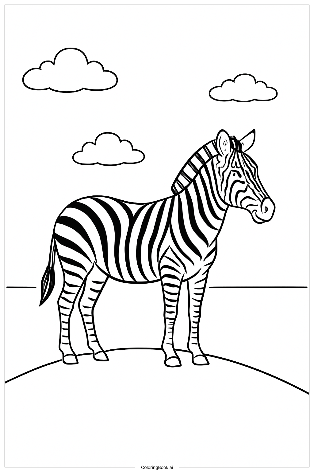  언덕 위의 얼룩말 색칠공부 페이지 