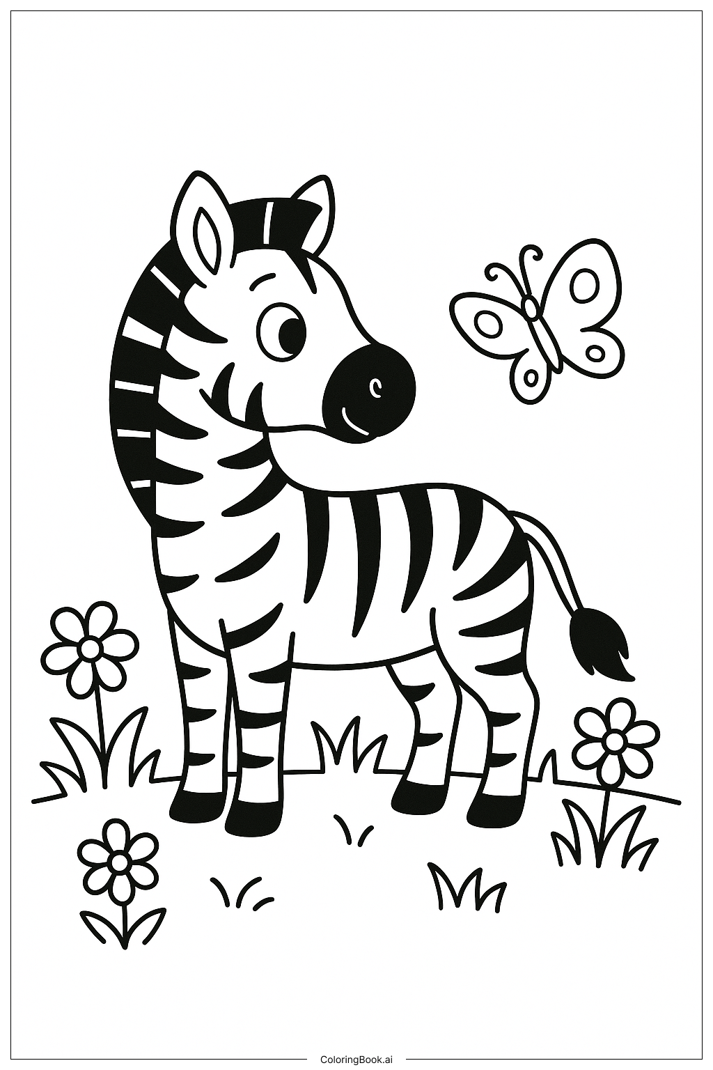  나비와 얼룩말 색칠공부 페이지 