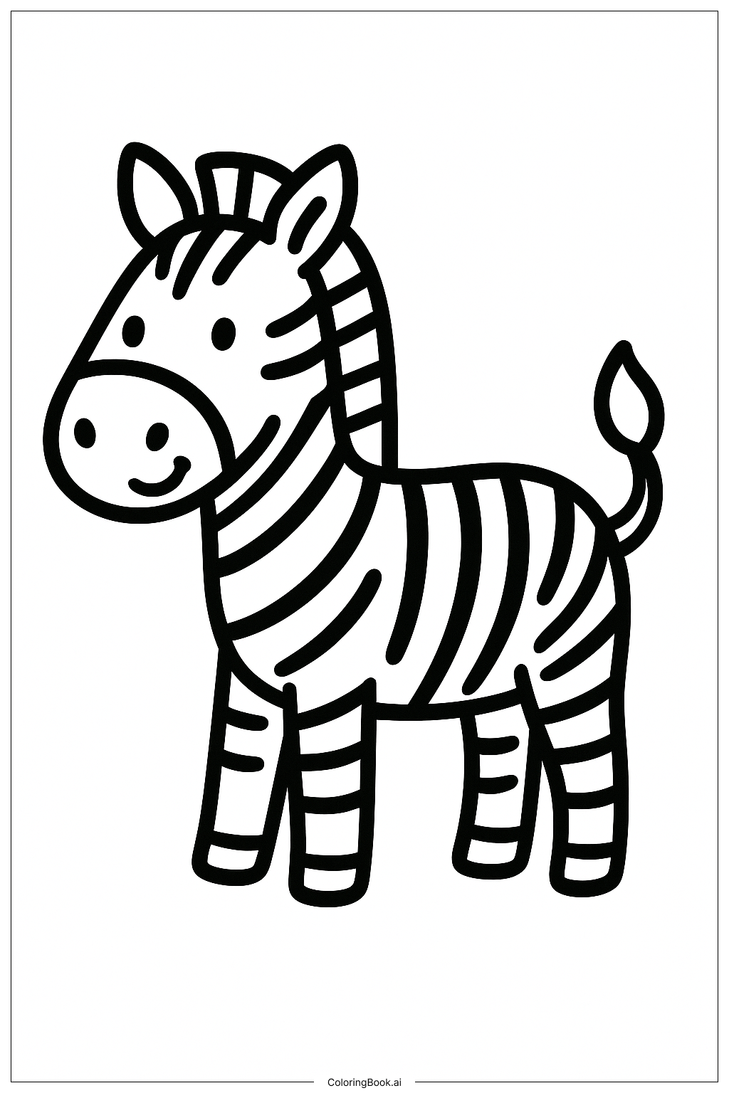  심플 패턴 얼룩말 색칠공부 페이지 