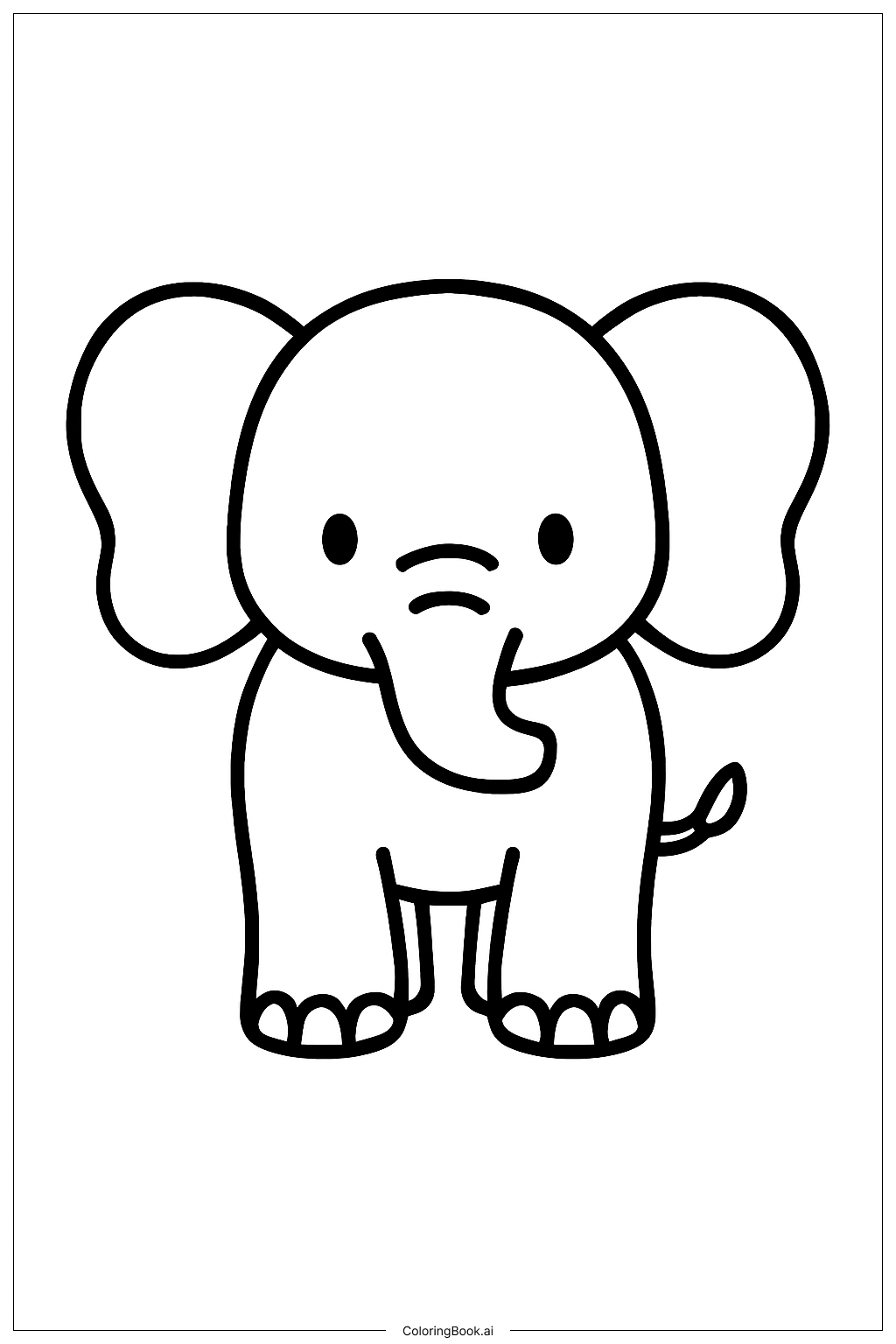  Página para colorear de Elefante bebé del zoológico 