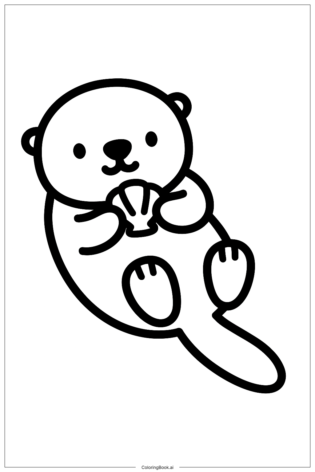  Página para colorear de Flotador de Nutria Animal del Zoológico 