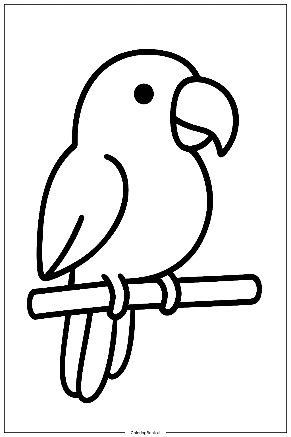  Página para colorear de Percha para loro de animal del zoológico 