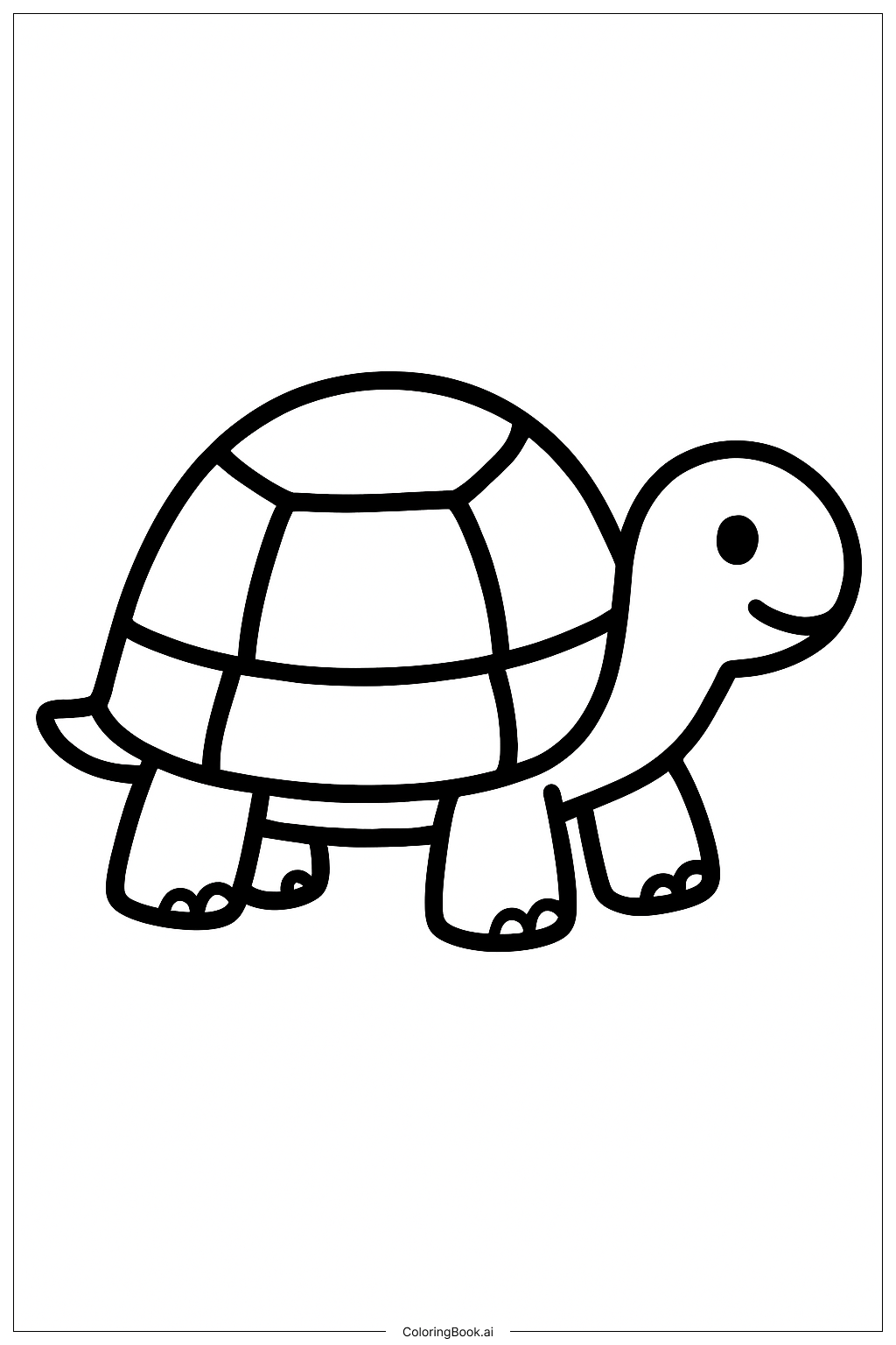  Página para colorear de Caparazón de Tortuga Animal de Zoológico 