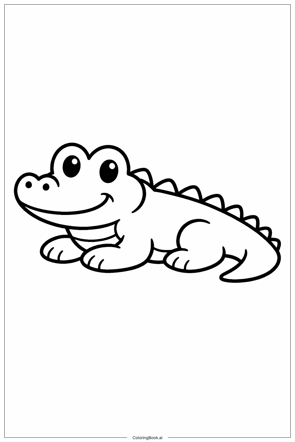  動物園のワニの休憩の塗り絵ページ 