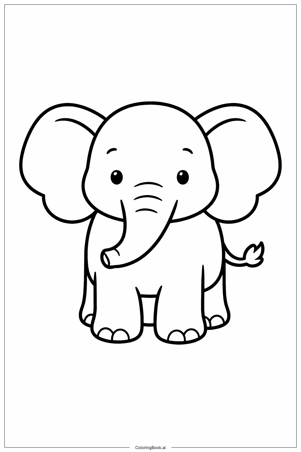  动物园大象填色页 