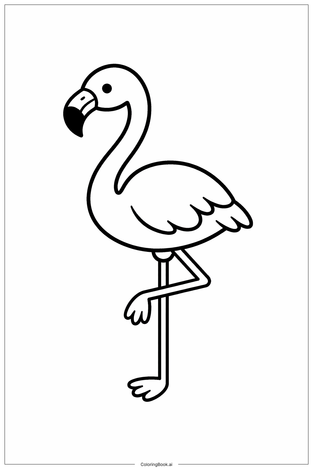  ズーフラミンゴスタンドの塗り絵ページ 