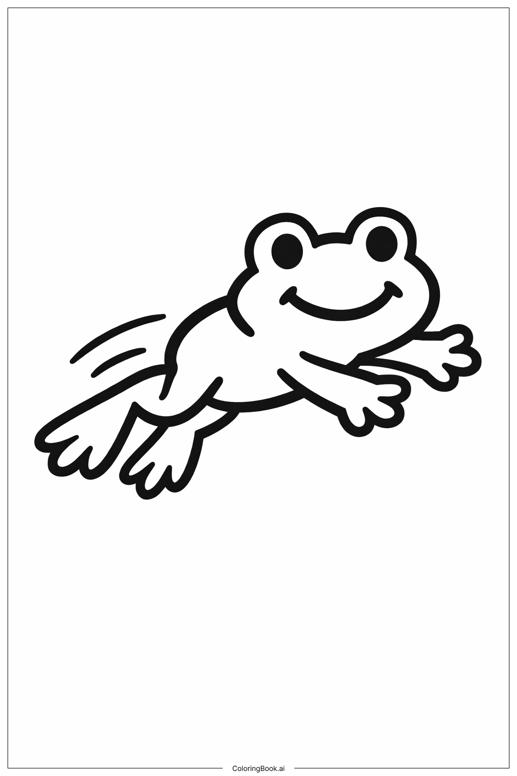  動物園のカエルジャンプの塗り絵ページ 