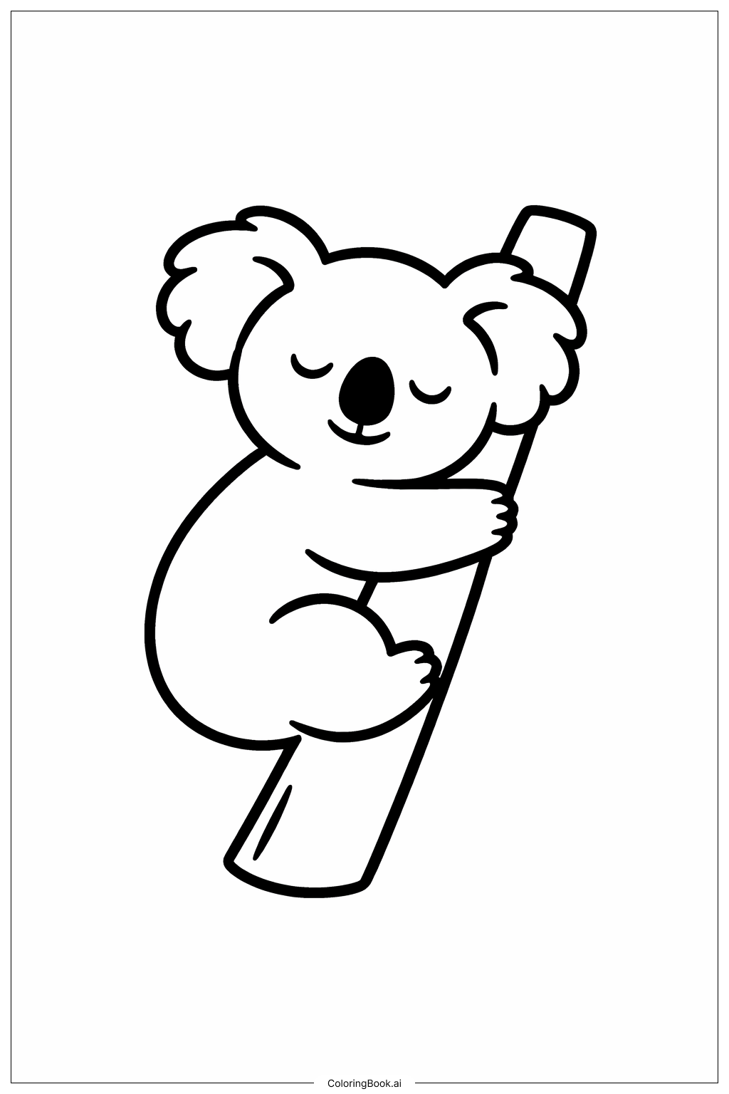  动物园考拉休息填色页 