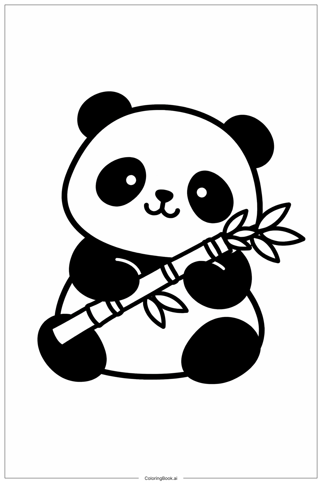  拥抱熊猫填色页 