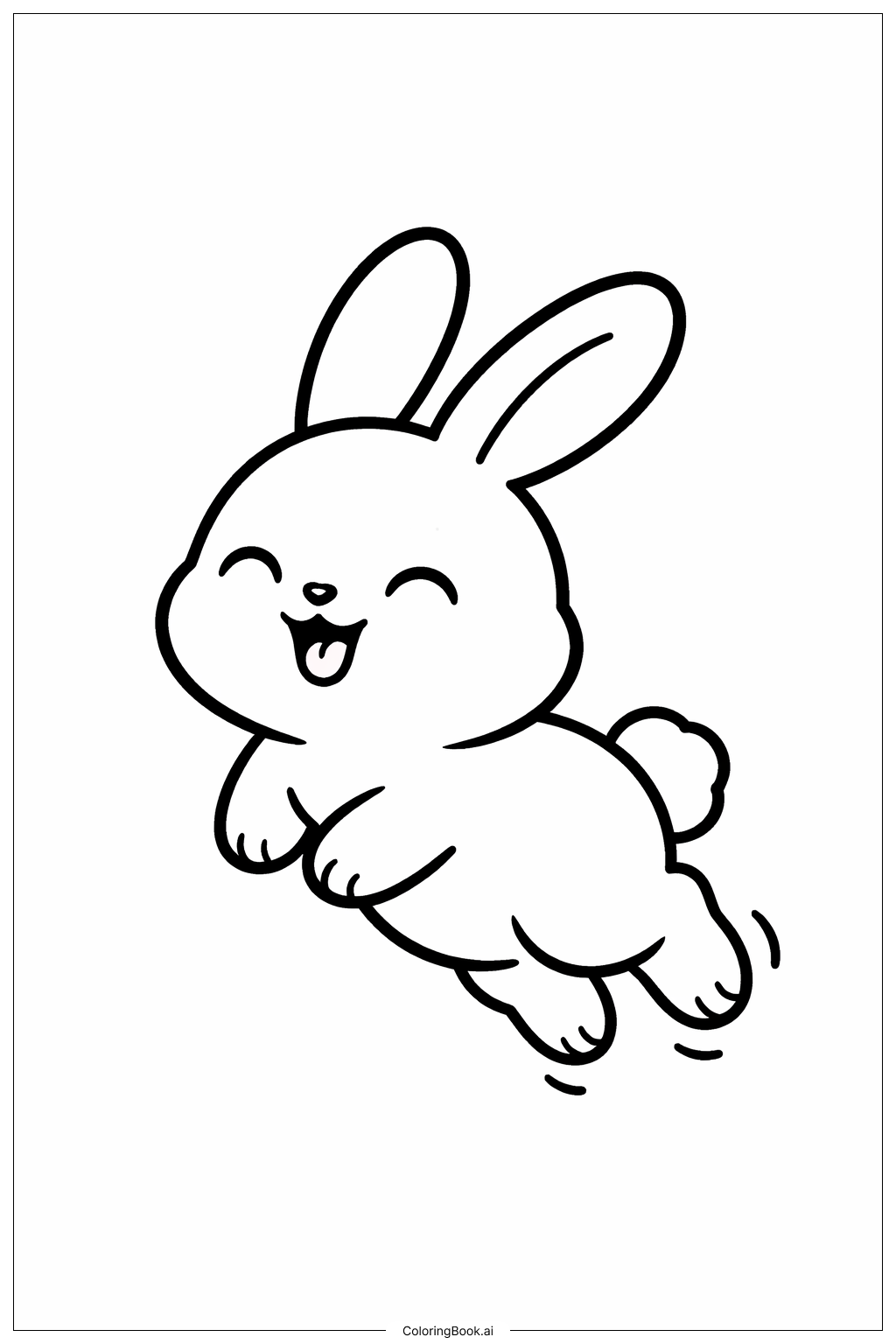  动物园兔子跳跃填色页 