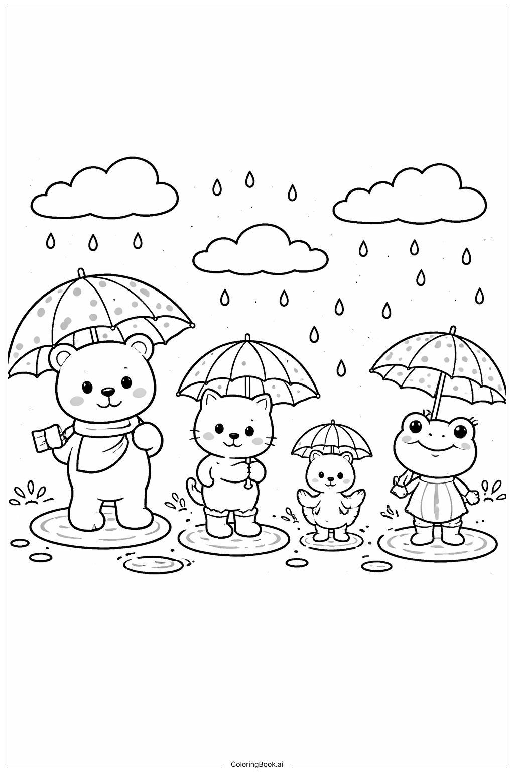  Trang tô màu Ngày Mưa ở Sở Thú 