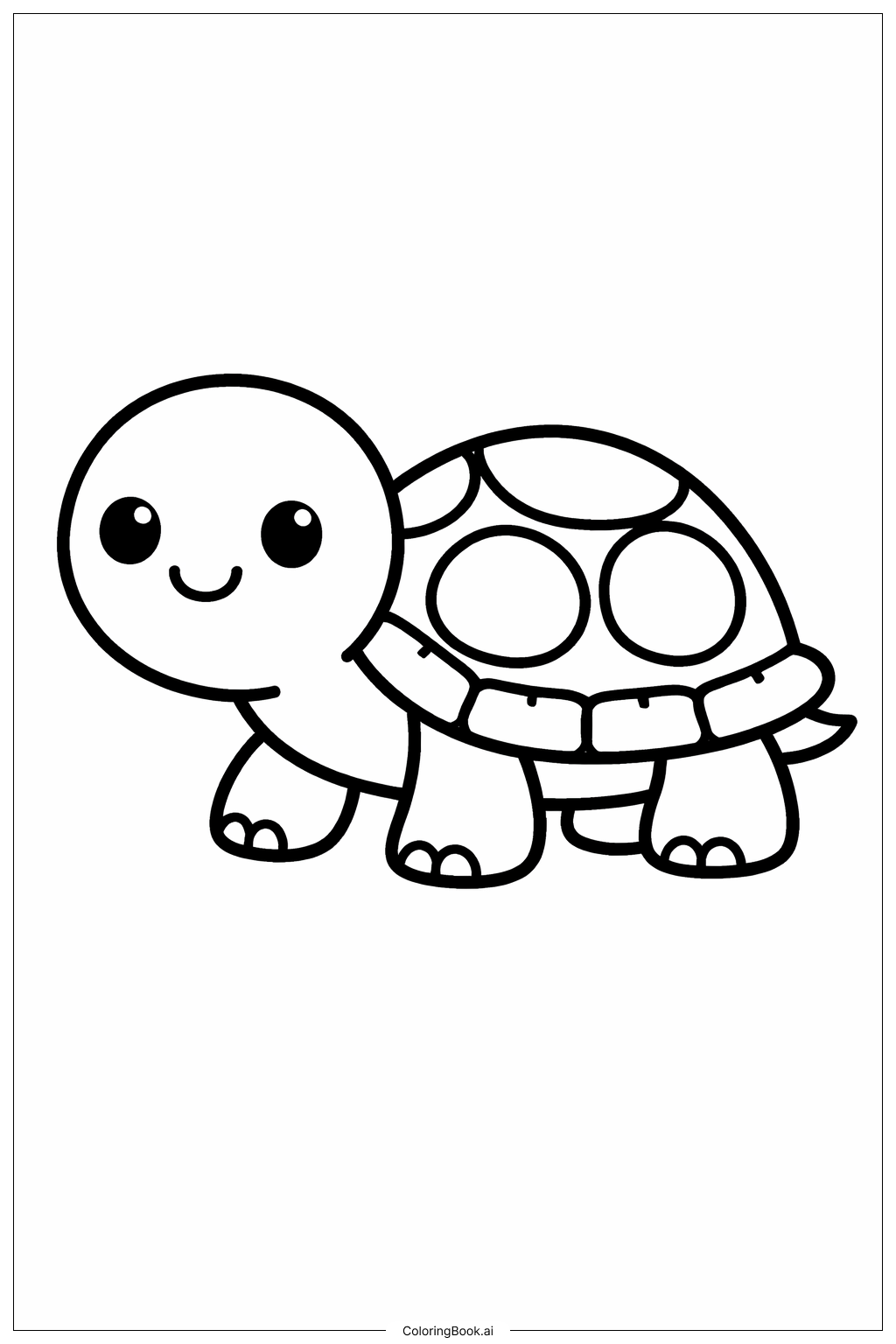  动物园乌龟散步填色页 