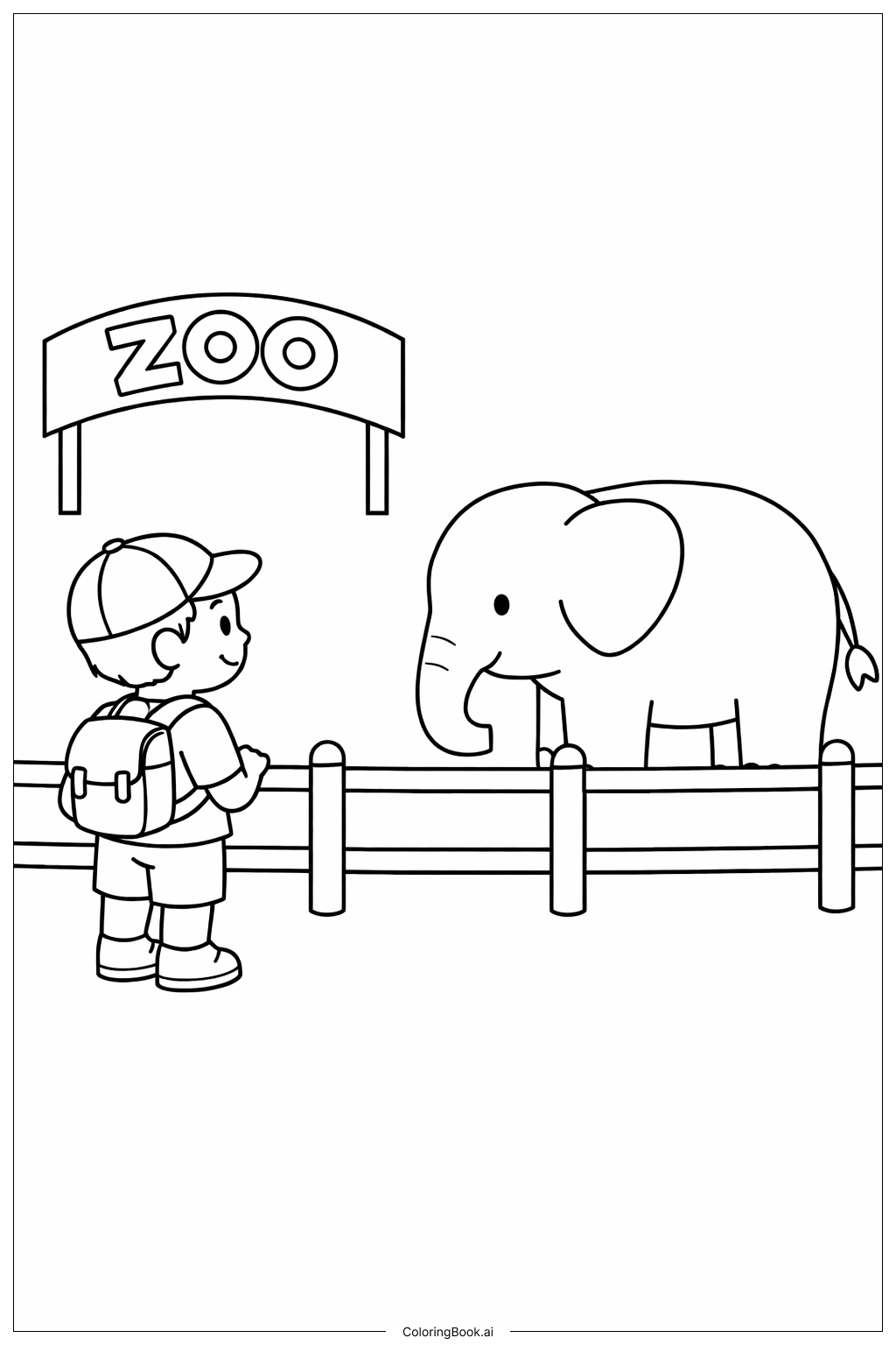  Trang tô màu Nhân vật thăm sở thú 