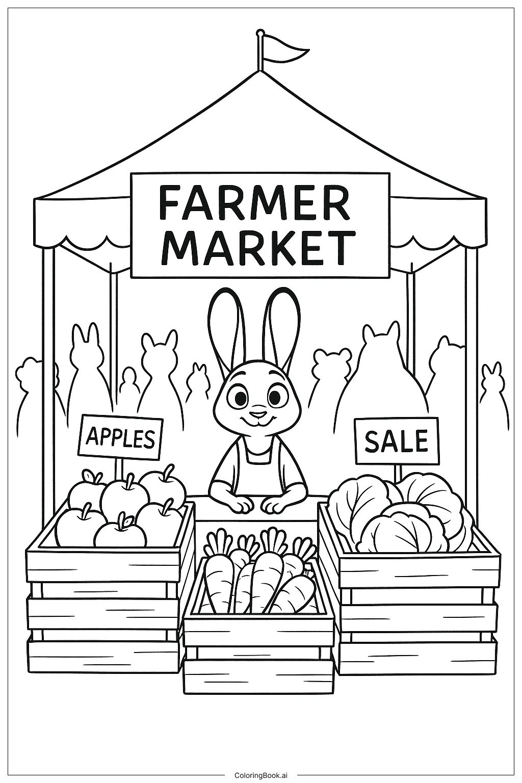  주토피아 농민 시장 색칠공부 페이지 