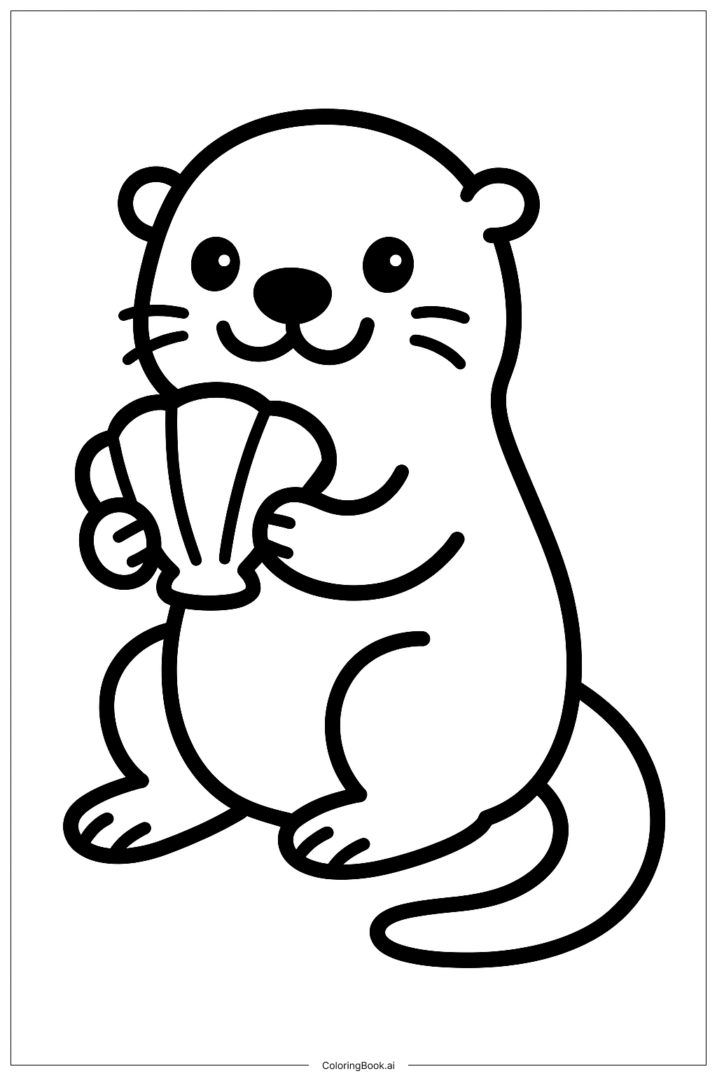  주토피아 친근한 수달 색칠공부 페이지 