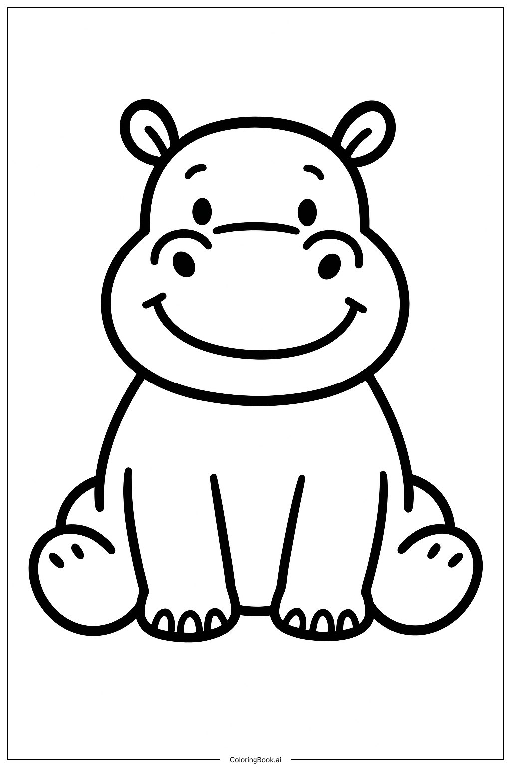  Zootopia Happy Hippo Coloring Page 