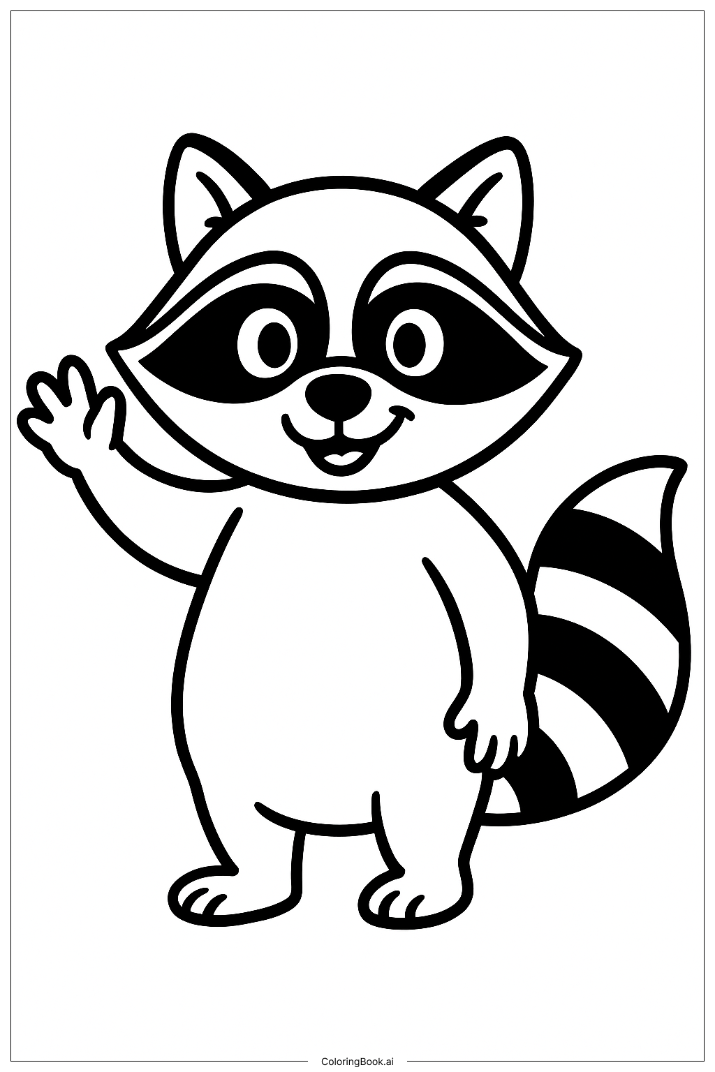  Zootopia Raccoon Wave Coloring Page 