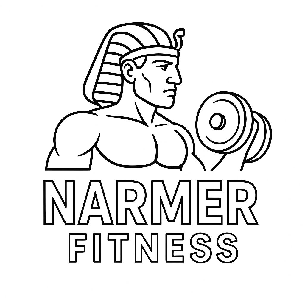 Página para colorir: Logotipo de Fitness Inspirado na Cultura Egípcia Antiga: Narmer Fitness Liberado!