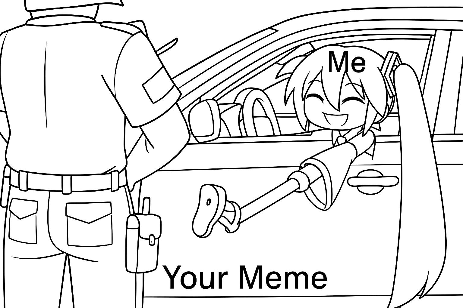 Página para colorir: Quando Você Compartilha Seu Meme com o Mundo e é Recebido com Pura Empolgação!