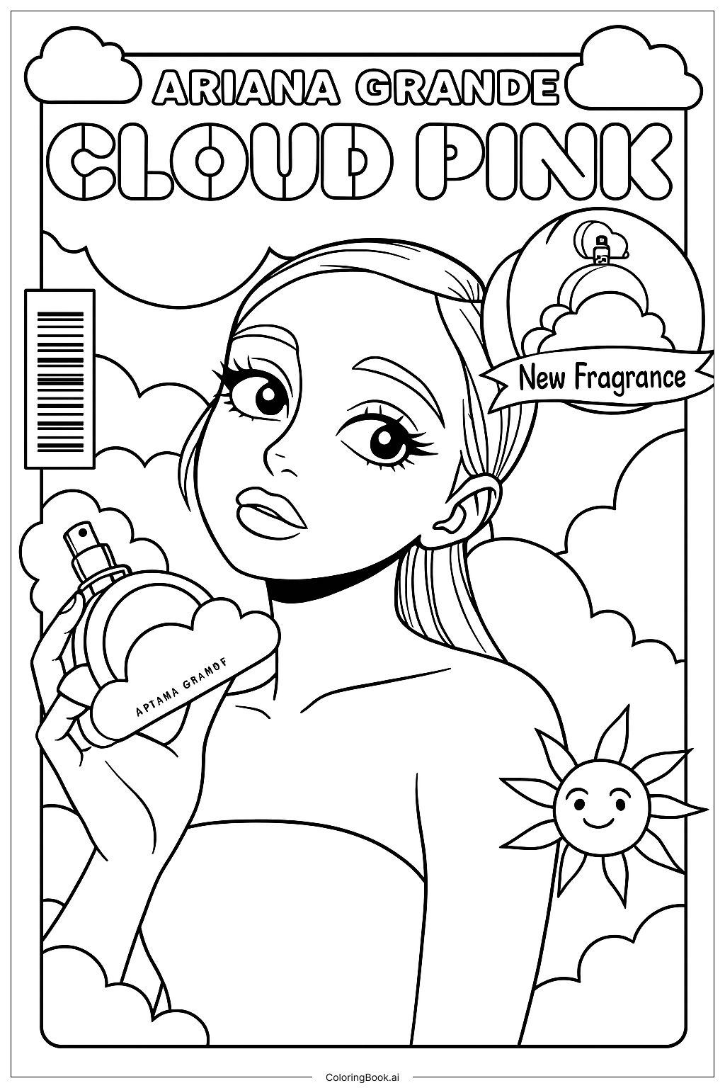 Page de coloriage : Le parfum Cloud Pink d'Ariana Grande : une nouvelle addition relaxante à sa collection de parfums