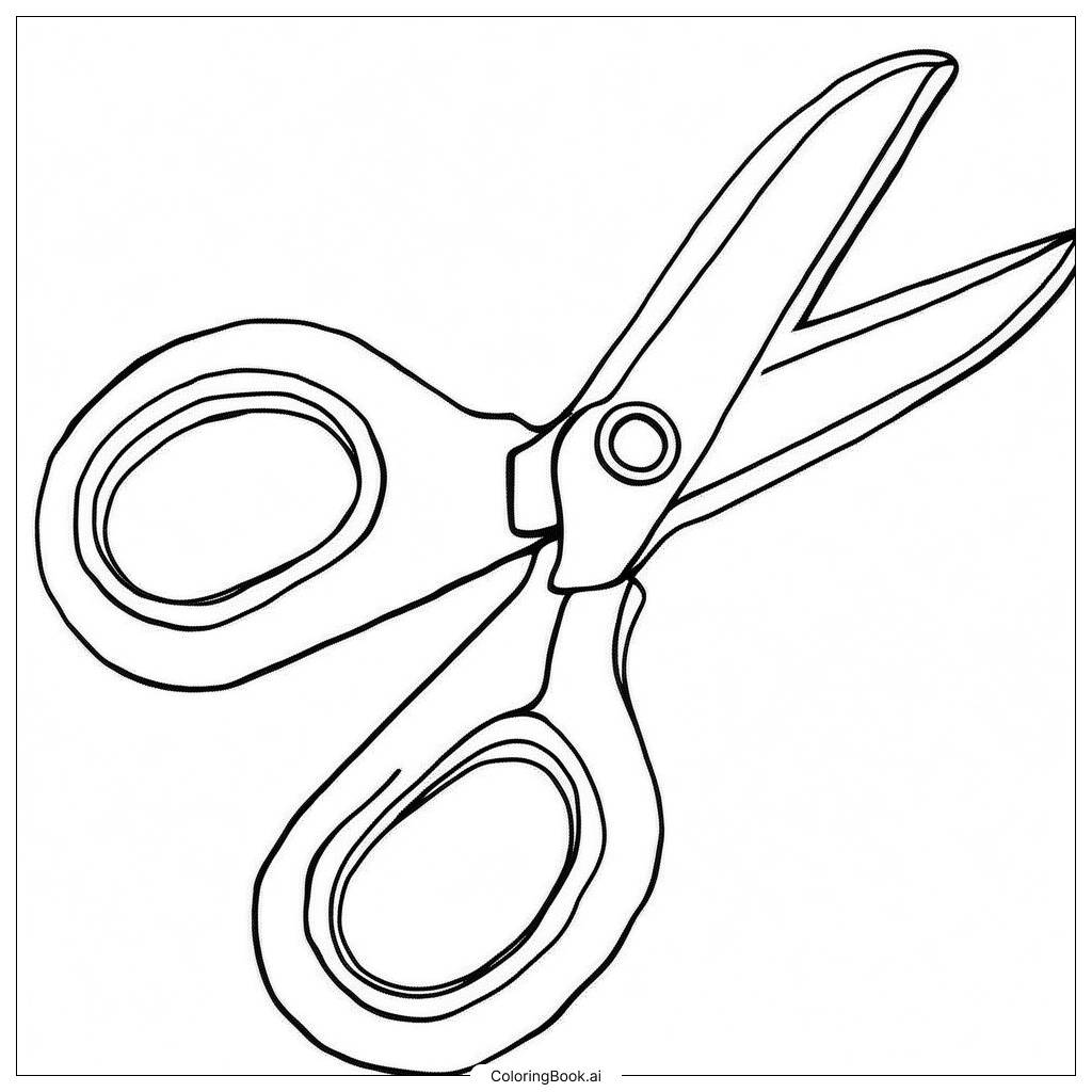 Ausmalbild: Bastelutensilien: Eine lustige Illustration von Scheren für kreative Projekte