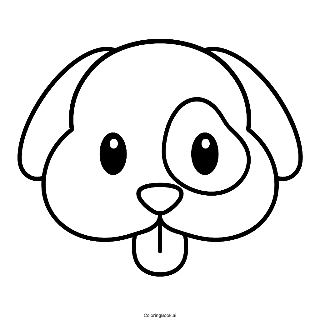 Page de coloriage : Jolie tête de chien cartoon idéale pour les pages à colorier