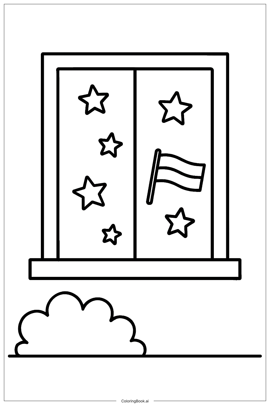 Página para colorear Bandera del 4 de Julio (Descarga gratuita en PDF \u0026 PNG), image size:1024x1536