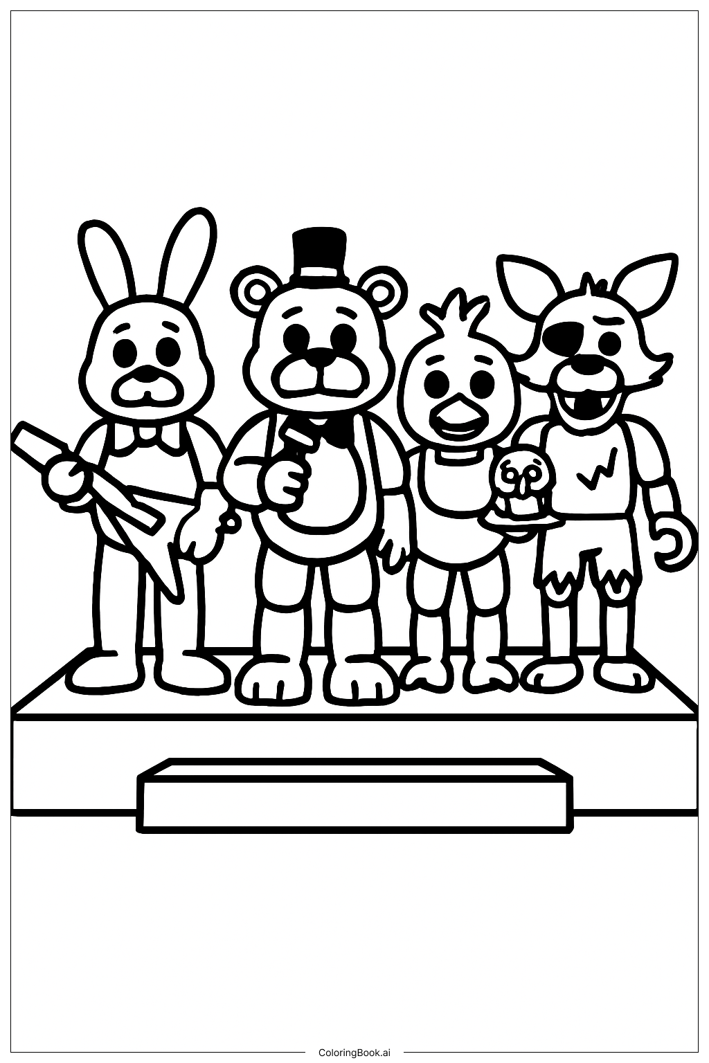 ファイブナイツアットフレディーズの塗り絵20枚（無料PDF・PNG配布）